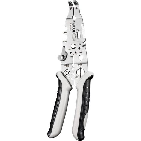 Dénudeur de fils multifonction — Outil professionnel de dénudage, coupe-câble portable, pince à sertir pour électricien (avec loquet de verrouillage métallique) (1/5)