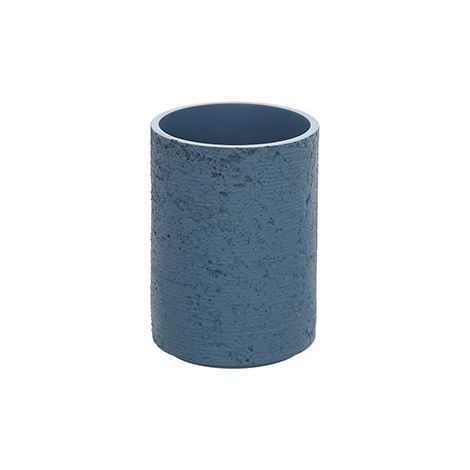 Portaspazzolino blu pastello linea Arizona in poliresina design moderno Feridras
