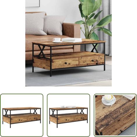 Table basse moderne - Table basse Bois ancien 100 x 51 x 45 cm Bois d'ingénierie (1/5)