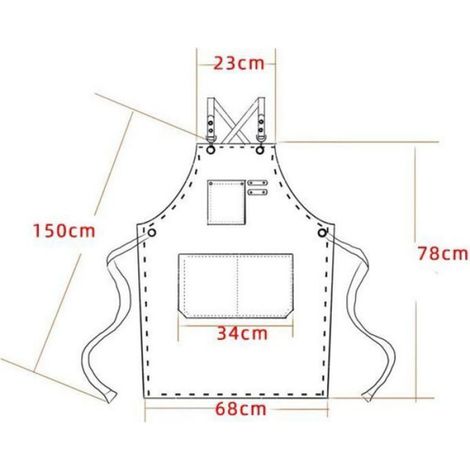 Tablier de cuisine - - - Imperméable - 3 poches - Réglable (78x68 cm) (1/4)