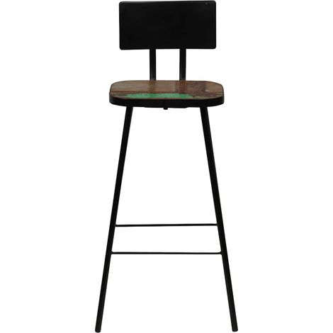 Maison Exclusive - Barhocker 2 Stk. Massives Altholz (1/5)