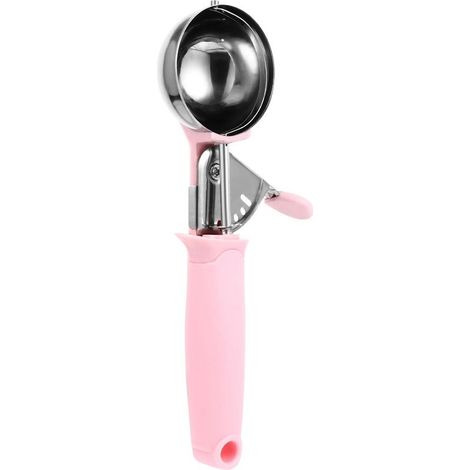 Eiskugelportionierer aus rosa Edelstahl, runder Rand (1/5)