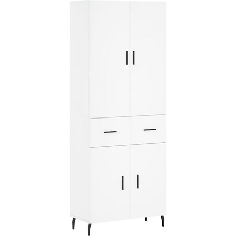 Aparador cómoda mueble de almacenaje organizador cocina salón salón alto 695 x 34 x 180 cm madera de ingeniería blanco 020032651