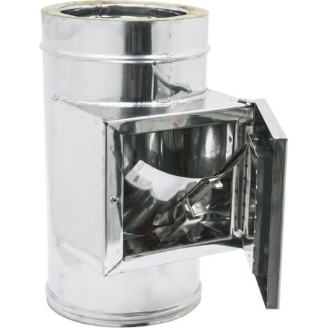 MAKA Modulo Raccolta Incombusti Antiscoppio Doppia Parete 50 Inox Ø 150 mm (esterno 250) (1/5)