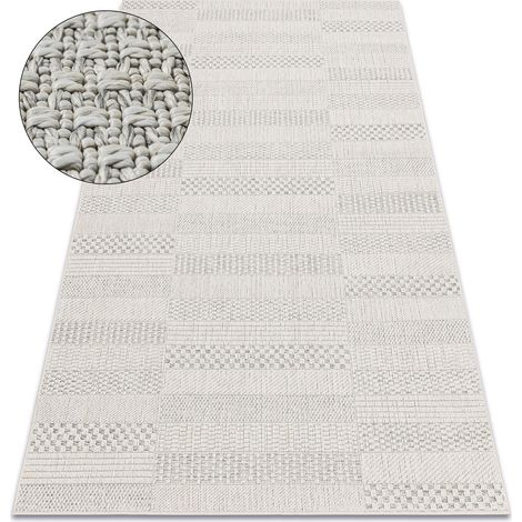 Teppich ORIGI 3736 creme - Bretter flachgewebte SISAL schnur beige 194x290 cm