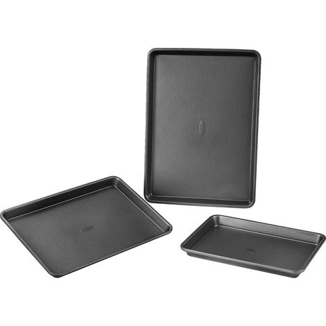 Juego de 3 moldes para hornear Vevor, bandejas y platos antiadherentes de acero al carbono, juego de utensilios de cocina para horno. (1/2)