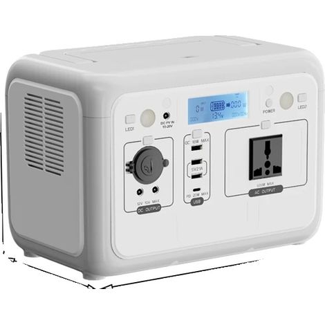 Estación de energía portátil, salida de onda sinusoidal pura, múltiples opciones de carga, 500 W 460,8 Wh (1/2)