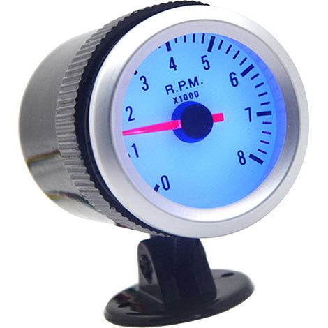 Jauge de tachymètre avec support tasse pour voiture automatique 2 "52mm 0 8000 tr/min lumière LED bleue (1/4)