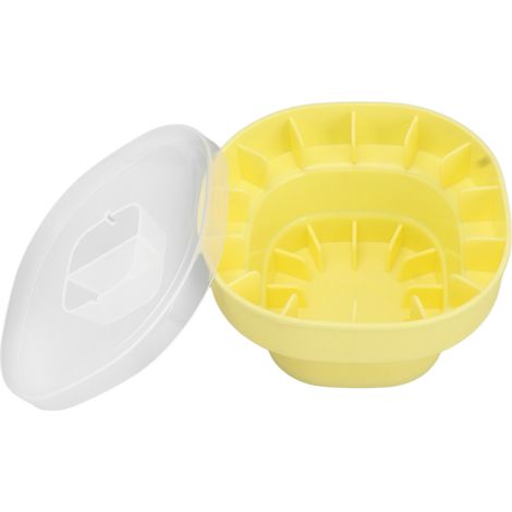 Zusammenklappbarer Eisbehälter aus weichem Silikon, platzsparend und tragbar, ideal für Partys und Picknicks (gelb). (1/5)