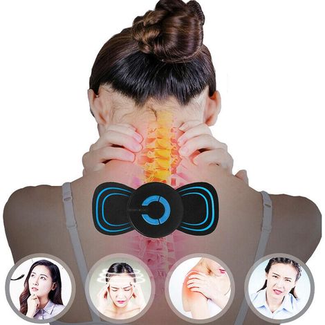 Masseurs électriques pour le Cou et le Dos, Mini Stimulateur de Massage Cervical Ultra-mince Coussin de Massage Portable pour les épaules et le Cou Soulage le Corps de la Fatigue Patch de Massage Mass (1/5)
