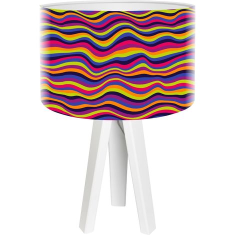 Lampe de chevet stamps foto-145 - Blanc, multicolore