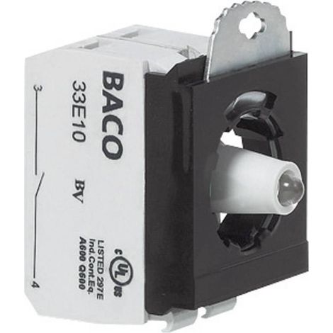 BACO BA333EAGL10 Élément de contact, Élément LED avec adaptateur de fixation 1 NO (T) vert à rappel