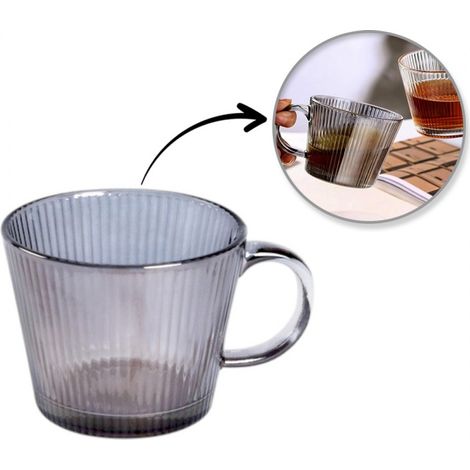 Tasse rainurée ECARLA grand format 380 ml Graphite SZK177 (1/5)