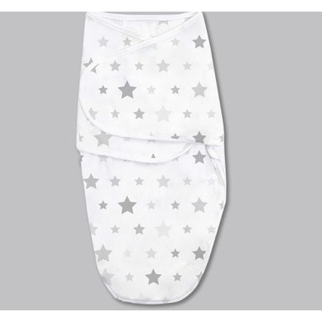 Sac de couchage enveloppant bébé lange d'emmaillotage anti-coup de pied et anti-choc bébé sac de couchage mignon étoile 56-73cm
