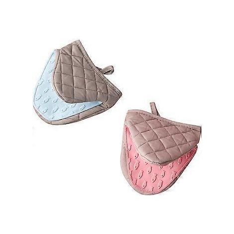 2er-Pack Mini-Ofenhandschuhe aus hitzebeständigem Silikon mit rutschfester Oberfläche und Aufhängeschlaufe für Mikrowelle und Backofen, Topflappen, Topfgriffe zum Kochen