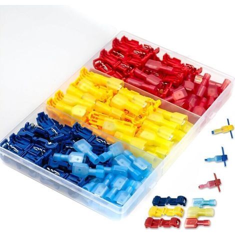 120-teiliges T-Abzweigverbinder-Set von Stromdiebe für Autos, vollisolierte Schnellverbinder, Flachsteckverbinder-Set für Anschlusskabel (1/5)