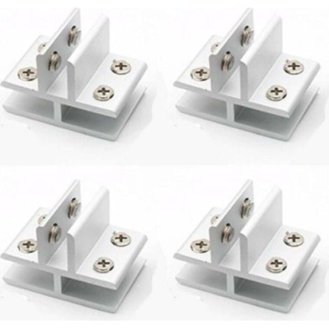 Ahlsen Konsolen und Regalstützen, Set mit 4 T-förmigen Glasklemmen an 3 Seitenwänden, Duschen, Tischen, Plattenklemmen 10–12 mm (1/5)