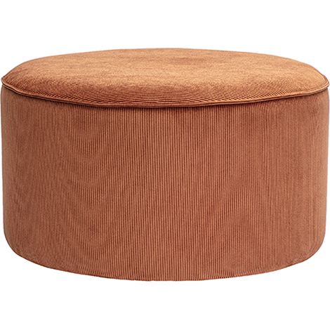 Pouf rond en velours côtelé terre brûlée D70 cm PAUL (1/4)