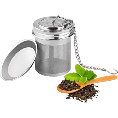 Lot de 2 infuseurs à thé, œuf à thé pour thé en vrac, œuf à thé en acier inoxydable avec tissu à mailles fines pour thé et herbes, infuseur à thé avec plateau égouttoir, pour thé en vrac, tasses, théi