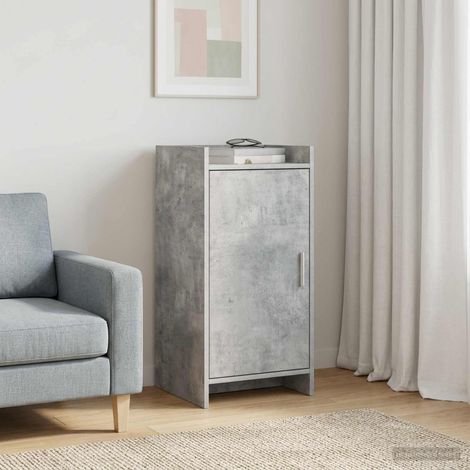vidaXL Buffet Gris béton 40 x 36 x 80 cm Bois d'ingénierie (1/5)