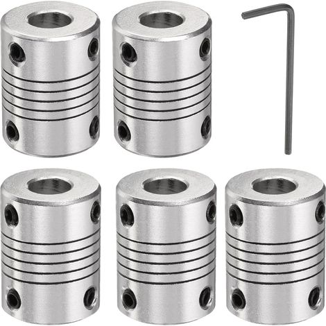 Aluminium Alliage Arbre Accouplement 8mm à 8mm, Accouplement Flexible Connecteur Moteur Joint, Accouplement Moteur Pas à Pas pour Machine CNC (1/5)