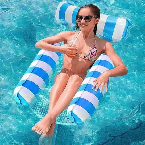 Matelas gonflable de piscine 4 en 1 – 130 x 122 cm – PVC et nylon – Capacité jusqu'à 150 kg (1/5)