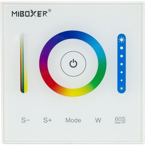 Controlador Regulador Pared Táctil LED RGB/RGBW/RGBWW 12/24V DC RF MiBoxer P3 (1/4)