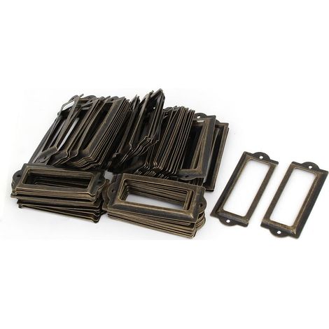 Porte-étiquettes classement style rétro pour bibliothèque bureau Eisen, couleur bronze, 83 mm x 33