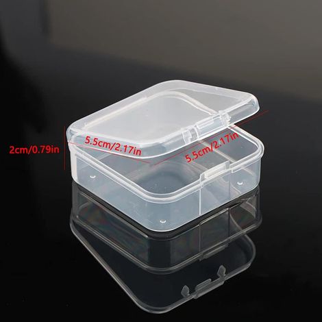 Transparent Plastic Square Storage Box with Cover (5.5X5.5cm) 12 Pieces (1/4)