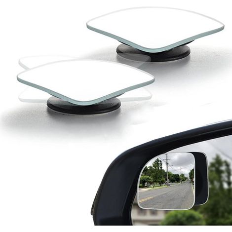 Ensemble de 2 rétroviseurs d'angle mort à 360° pour voiture/caravane - Accessoires pratiques - Rétroviseur supplémentaire pour l'angle mort - Couleur Champagne (1/5)