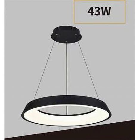 TrAdE Shop Traesio - Lampadario Led 43w Tre Colorazioni Luce Lampada Da Soffitto Ultra Moderno A71-3c - Nero (1/5)