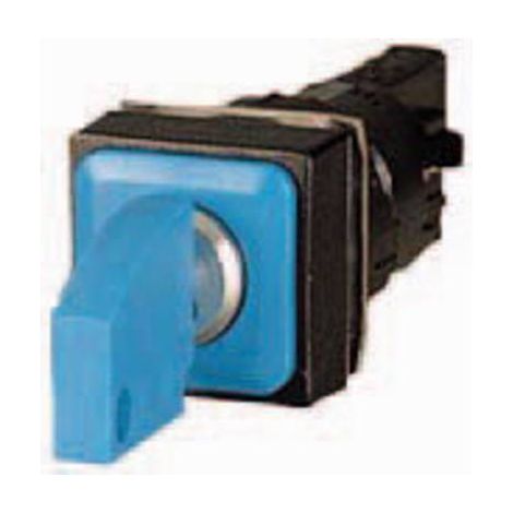 Bouton à clé 3 positions bleu à rappel EATON Q18S3-BL (1/2)