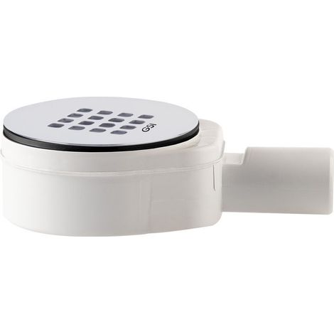 Bonde de receveur de douche, dia. 90 mm, DN40, bas, couvercle blanc mat (1/3)