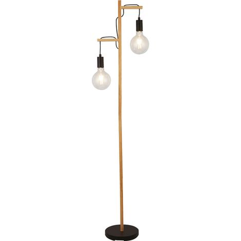 Lampadaire Woody 2x10W E27 Noir (1/3)