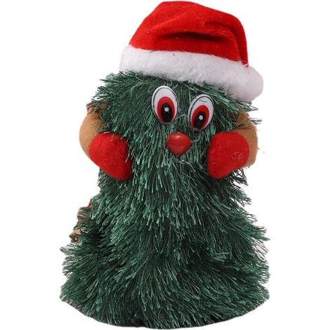 Animierte Weihnachtsdekoration, drehbarer Weihnachtsbaum 6,7 x 4,7 cm, singender und tanzender Kunststoffbaum mit Musik, kleines Weihnachtsgeschenk für Kinder (1/4)