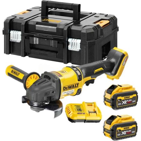 Dewalt – Meuleuse sans fil 54V – Moteur sans balais – Frein électronique – 2 batteries 9.0Ah – Pour béton armé et espaces confinés