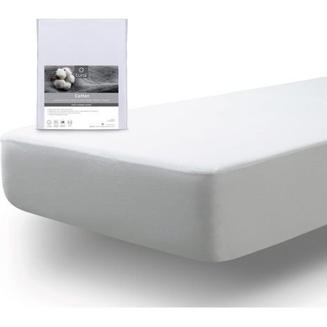 Tural Protège Matelas 120x190/200cm 2 en 1 Respirant Certifié Oeko-TEX Imperméable Blanc (1/5)