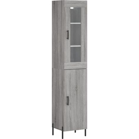 Credenza cassettiera cassettiera mobile contenitore organizer cucina soggiorno soggiorno alto Sonoma 34,5 x 34 x 180 cm pannelli compositi grigio 020035259