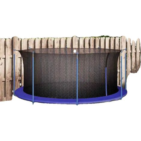 Filet de sécurité pour trampoline, matériau PE noir, diamètre de 4,26 m, s'adapte à 8 poteaux, charge maximale 120 kg, résistant aux intempéries (1/5)