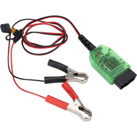 Testeur De Batterie Automobile - Affichage Numérique Double Tension Et Courant - Connecteur OBD2 - Protection ECU - Isolation Haute - Pour Batterie 12 V - 1 Pièce (1/5)