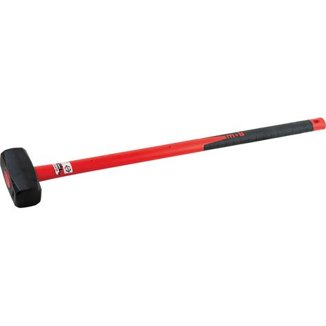 Masse Couple avec Manche Tri-Matière Armé de Fibre de Verre, Tête en Acier Carbone C45E, Longueur 17,5 cm, Total 90 cm – Outil de Frappe pour Démolition et Enfoncement de Poteaux