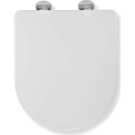 Croydex D-Shape Modern Toilet Seat, White with Flexi-Fix Anti-Slip - Eyre (1/9)