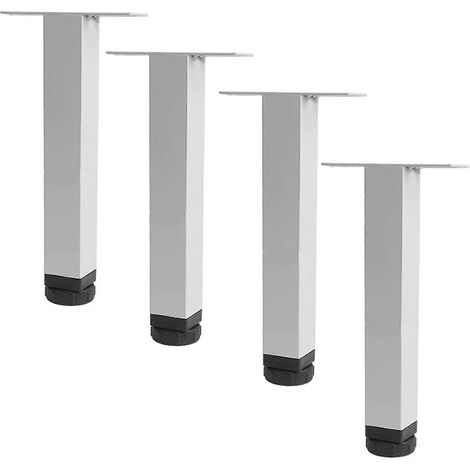 4er-Set Möbelfüße, Sofafüße, Metallfüße für verstellbare Lattenroste, Stahlbettfüße, Bettgestellzubehör (Schwarz, 1-25 cm, 9,8 Zoll, Weiß)