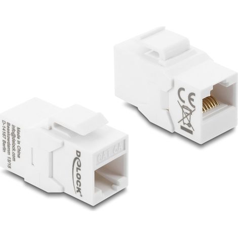 Delock MÃ³dulo Keystone empalmador RJ45 hembra a RJ45 hembra Cat.6A, no apantallado, blanco