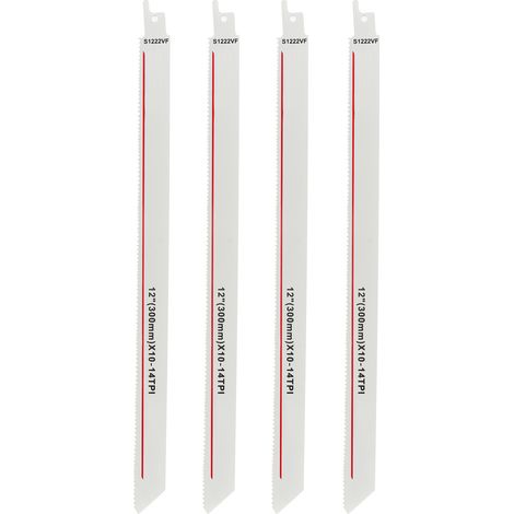 Jeu de 4 lames de scie alternative, acier rapide, outil polyvalent pour la coupe et le détourage du bois, 14 dents par pouce