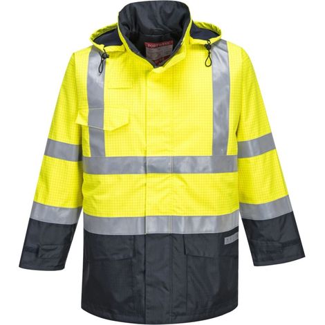 Parka multi-rischio ad alta visibilità Portwest bizflame Giallo / Marina XL (1/4)