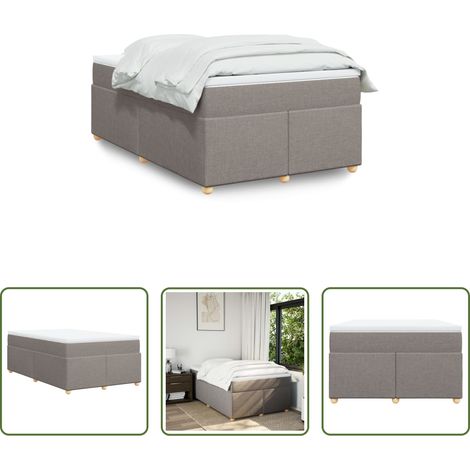 Matelas à ressorts ensachés - Sommier à lattes de lit avec matelas taupe 120x190 cm tissu (1/5)
