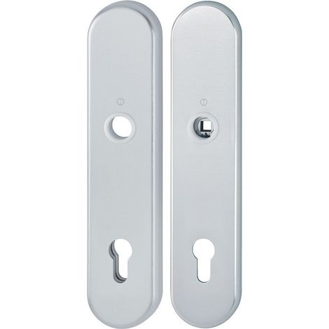 Par de placas traseras largas F1 alu.color plata F1 PZ 92mm HOPPE