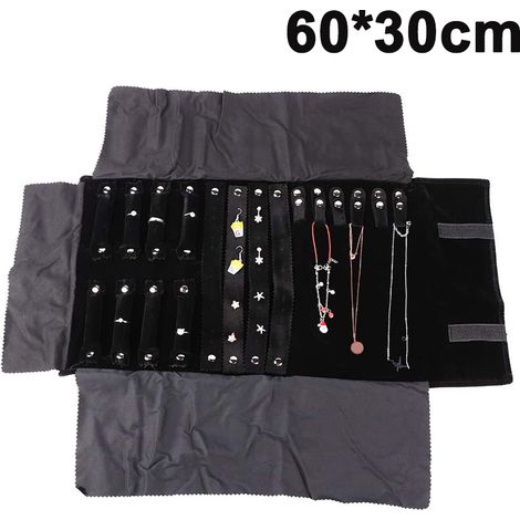 Étui À Bijoux Enroulable - 60 x 30 cm - Organisateur Portable Pour Colliers Bracelets Boucles D'oreilles Et Bagues - Idéal Voyage Rangement Maison - 1 Pièce (1/5)