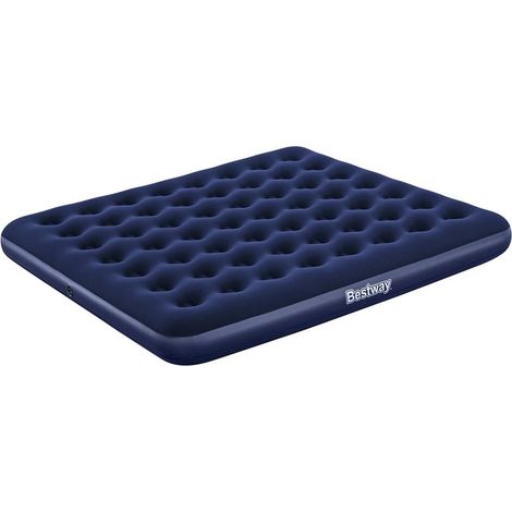 TrAdE Shop Traesio - Materasso Matrimoniale Gonfiabile Campeggio Blu Floccato 2 Piazze E Mezzo 203x183x22cm 67004 - (1/5)